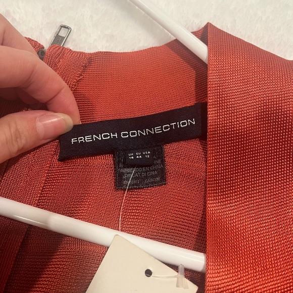 French Connection Miami Spotlight Bandage Dress in Tuscan Copper - Size 12 - Picture 6 of 8